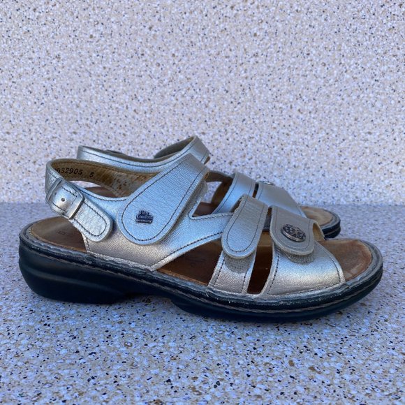 FINN COMFORT Strap Sandals Sling Back Leather Comfort Size 37 - Picture 4 of 16